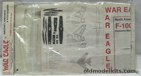 War Eagle 1/48 F-100F Super Saber Conversion - Bagged plastic model kit